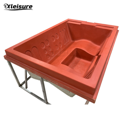 customizable spacious 6-person party spa mold with classic design rectangular fiberglass FRP spa pool mould bathtub moul