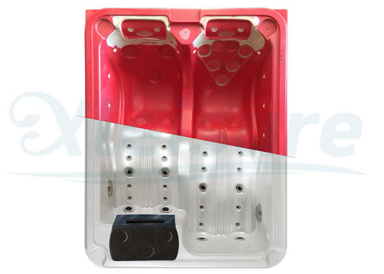 Red 3D Hot Tub Mold Molded Plastic Hot Tub Dual Lounges Recliners 1900×1500×840 Mm