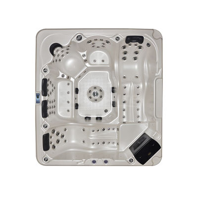 Shwim Spa Large Outdoor Swim Hot Tub with 4 Seats and 2 Full-Body Lounges Portable for Parties and Relaxation Massage