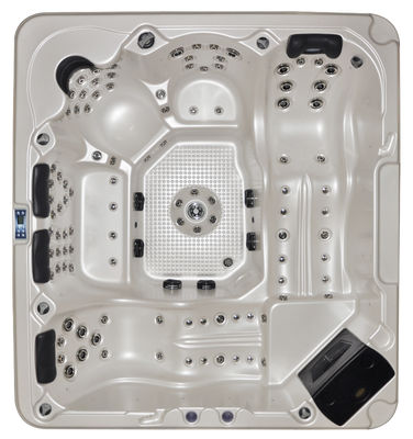 Shwim Spa Large Outdoor Swim Hot Tub with 4 Seats and 2 Full-Body Lounges Portable for Parties and Relaxation Massage