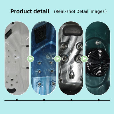 6-Person Modern Design Square Acrylic Outdoor Hot Tub Economically Priced with Convenient Massage Spa Function