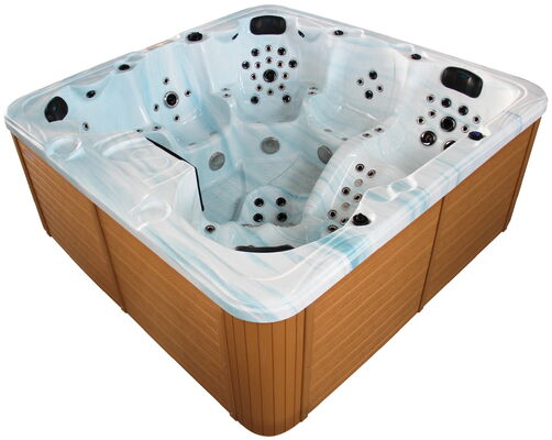 7803 6-Person Outdoor Spa Tub 150 Jets European Design Freestanding Square Shape Air Whirlpool Massage Balboa Control System